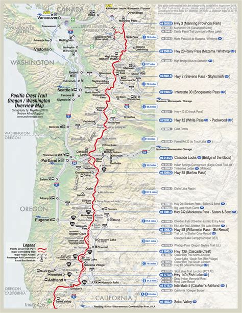 Pct Map California California Map Pacific Crest Trail Oregon