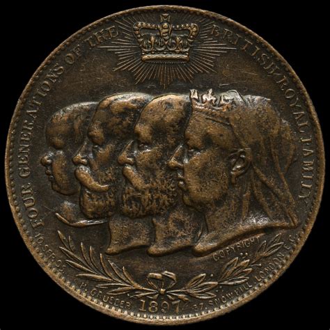 1897 Queen Victoria Copper Diamond Jubilee Medal By H Grueber And Co