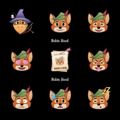 Robin Hood X8 Also As A Stork All As Emojis Drawing By Disney