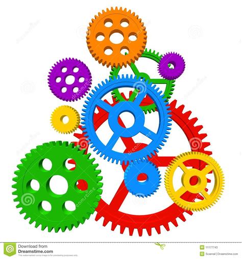 Color gears stock illustration. Illustration of communication - 11177743