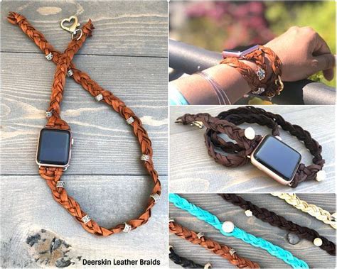 Leather working handmade watch strap diy ▻ pdf pattern: Leather DIY Watch Strap Tutorial | Apple watch bands women ...