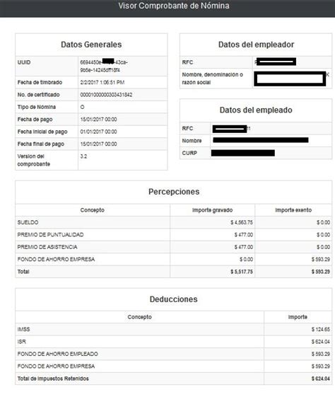 Ejemplo De Recibo De Pago De Nomina Compartir Ejemplos