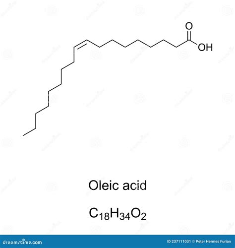 Oleic Acid Monounsaturated Omega 9 Fatty Acid Chemical Formula Stock