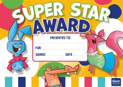 Super Star Award Certificate Printable Printable Word Searches
