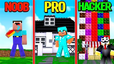 Minecraft Noob Builds A Lego House Noob Vs Pro Vs Hacker Youtube