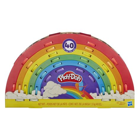 Play Doh Ultimate Rainbow 40 Pack Mini Play Doh Cans 40 Ounces