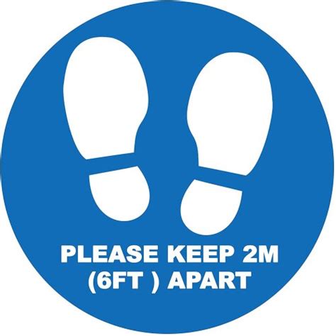 4 X Please Keep 2m 6ft Apart Social Distancing Landscape Floor Safety