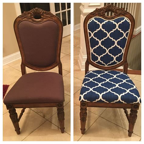 A neighbor asked me to recover her dining room chair pads. Reupholstered dining chairs | Reupholster chair dining ...