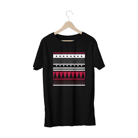 Tribal Pattern Black T Shirt Unisex Medium Omechan