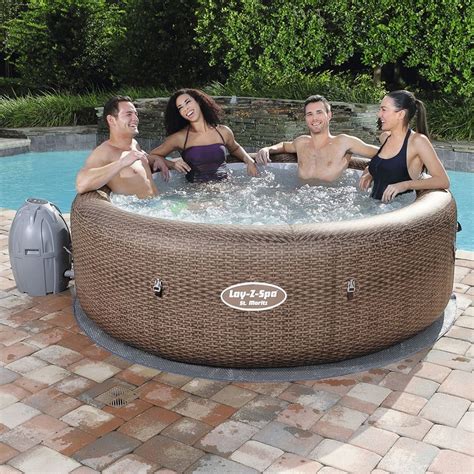 Bestway St Moritz Rattan Lay Z Spa Hot Tub Airjet Inflatable Jacuzzi 5 7 Person Ebay