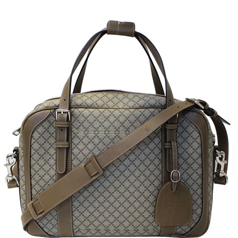 Gucci Travel Bag Diamante Mens Briefcase Beige