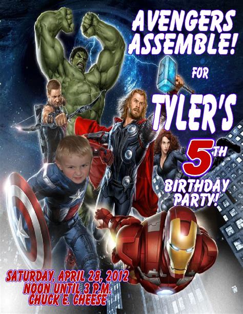 Avengers Birthday Card Template