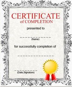 In this case, all you'd have to do is download the template and fill in the relevant information. Create Free Certificate Completion | Fill in the blank ...