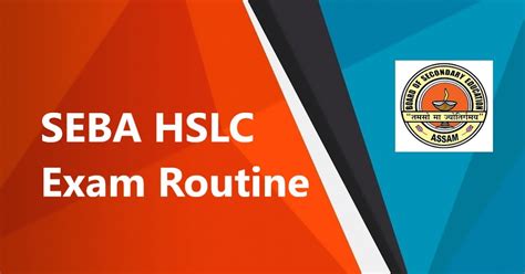 SEBA HSLC Exam Routine 2023 Assam Class 10th Exam Routine