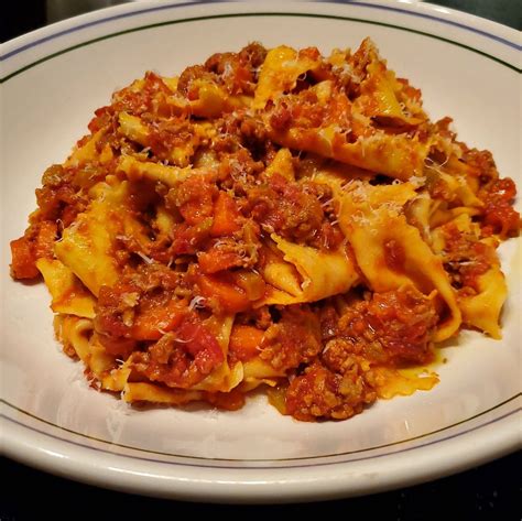 Marcella Hazans Bolognese Meat Sauce With Pappardelle