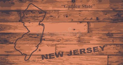 Marca Del Mapa Del Estado De New Jersey Ilustración del Vector