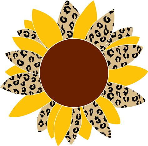 Create Your Own Sunshine Svg Half Sunflower Svg Png Split Sunflower Svg