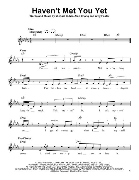 haven t met you yet sheet music michael bublé pro vocal