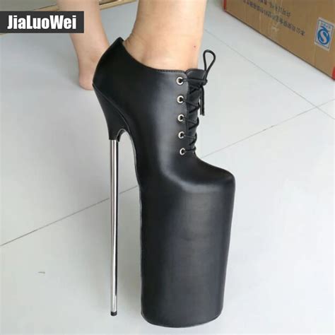 women boots handmade shoes 30cm extreme high spike heels 15cm platform fetish sexy metal heel