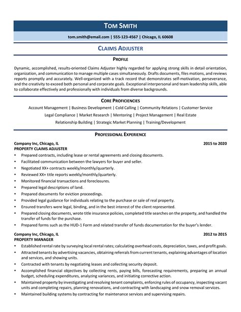 Claims Adjuster Resume Example & Guide (2021) | ZipJob