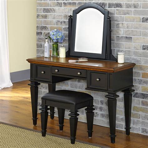 Modern bedroom mirror designs are so versatile, they can do all of these things and then some. Home Styles Americana Vanity and Mirror - Black - Bedroom ...