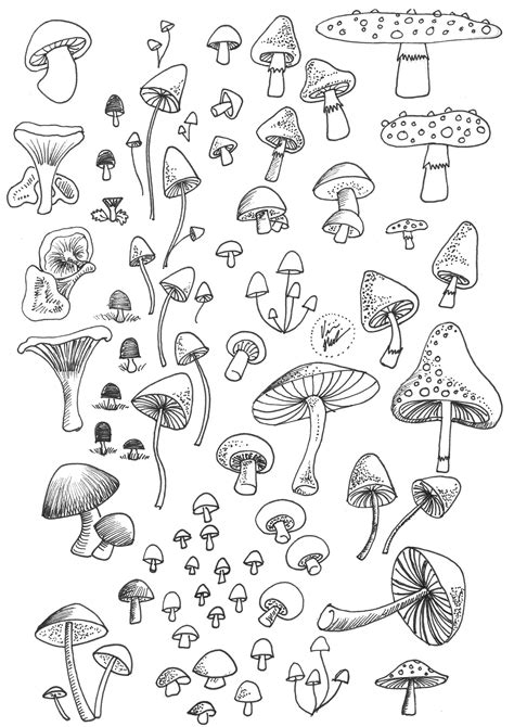 Perfect to track your daily tasks, goals & acadamec year planning your unique academic wall calendar: Indie Aesthetic Coloring Pages Mushroom - Nature Nice ...