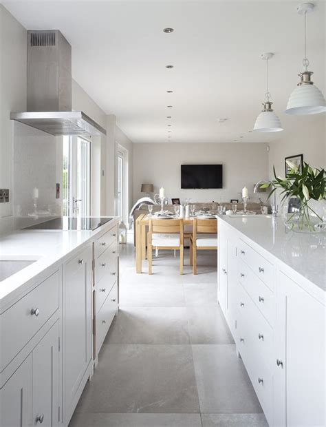Grey & white marble subway tile. Love Renovate — Small galley kitchen ideas | White modern ...