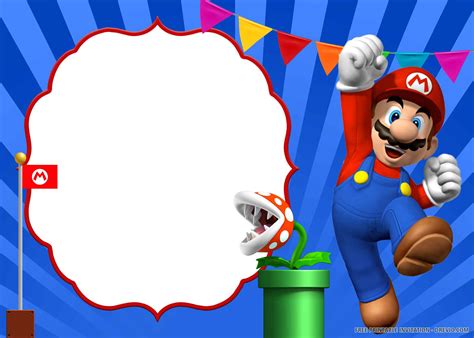 Free Printable Super Mario Birthday Invitation Templates Download