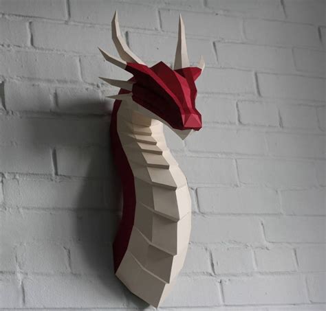 Papercraft Fire Dragon Pdf Lowpoly Dragon Northpoly Etsy Uk