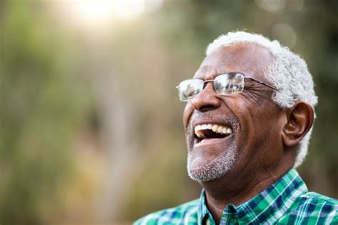 African American Senior Man In Nature Portrait Stock Photo Download