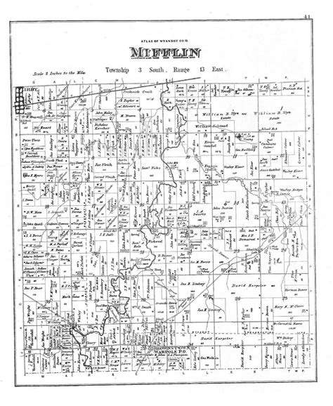 Mifflin Ohio 1879 Old Town Map Reprint Wyandot County Atlas 31