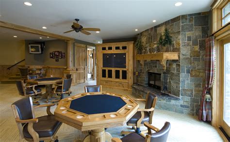 It features a carved pedestal base with detailed wood work that will bring. Innovative poker tables for sale in Basement Traditional ...