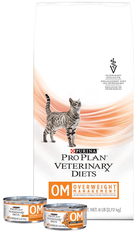 We've got everything from dry cat food, wet cat food, special diets and even treats, all from the purina brands you know and love. Purina® Pro Plan® Veterinary Diets - OM Overweight ...