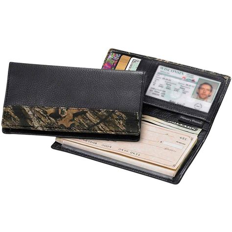 Legendary Whitetails Mens Mossy Oak Leather Deluxe Camo Checkbook