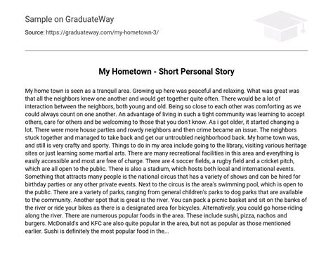⇉my hometown short personal story essay example graduateway