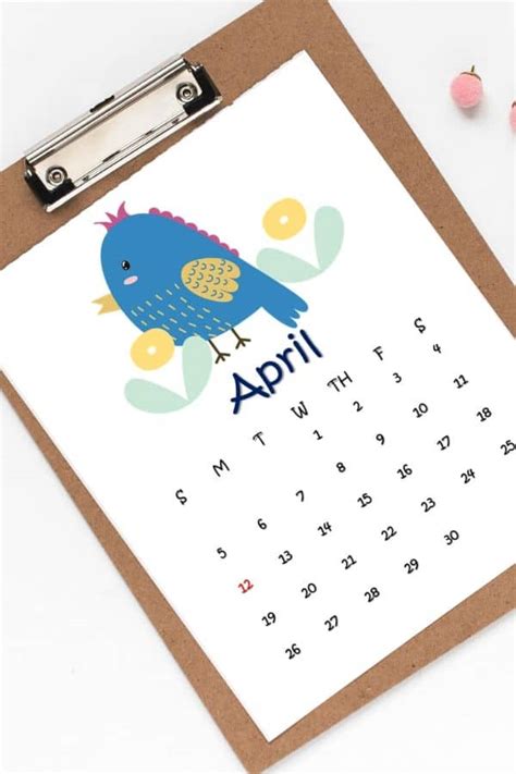 Fun April Calendars For Kids 30 Designs For 2020