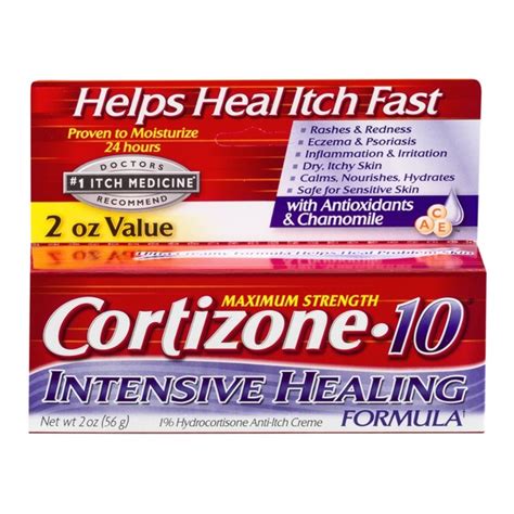 Cortizone 10 Intensive Healing Formula 1 Hydrocortisone Anti Itch Creme Maximum Strength From
