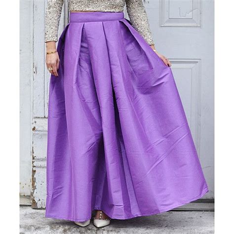 Tj Designs Purple Pleated Maxi Skirt Liked On Polyvore Featuring