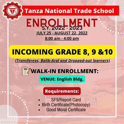 📣tnts Schedule Of Enrollment For Tnts Guidance Office Facebook