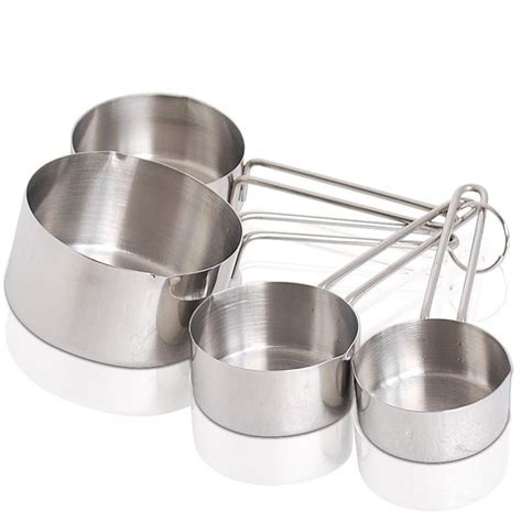 Tision Set Of 4pcs Stainless Steel Measuring Cups And Measuring Spoon