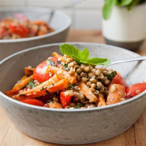 Honey Roasted Carrot Lentil Salad Is Made With Fresh Herbs And Is A