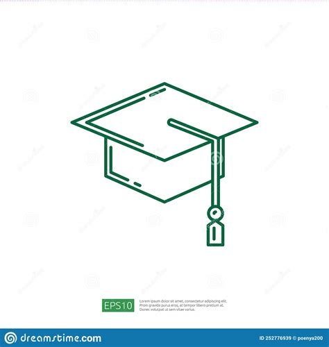 Graduation Toga Hat Education Line Icon Stock Vector Illustration Of
