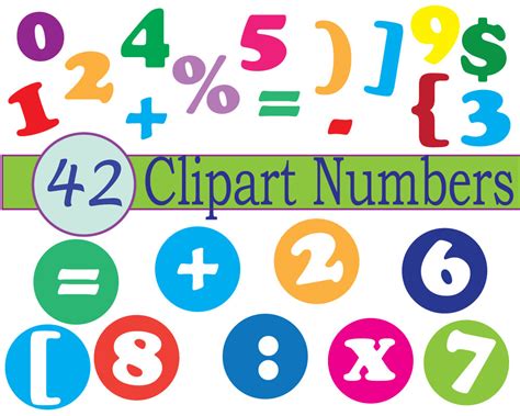 Instant Download Numbers Clip Art Scrapbooking Numbers Math Clipartix
