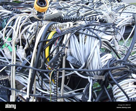 Rubbish Cables Wrapped Together Stock Photo Alamy