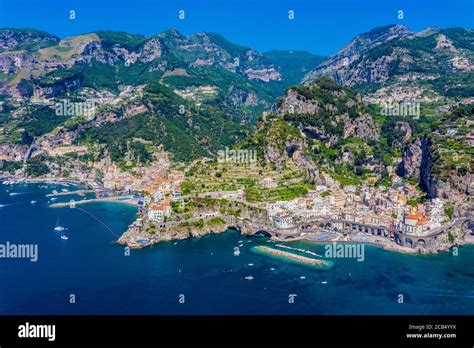 A Tale Of Two Cities Aerial View Of Amalfi And Atrani Two Towns