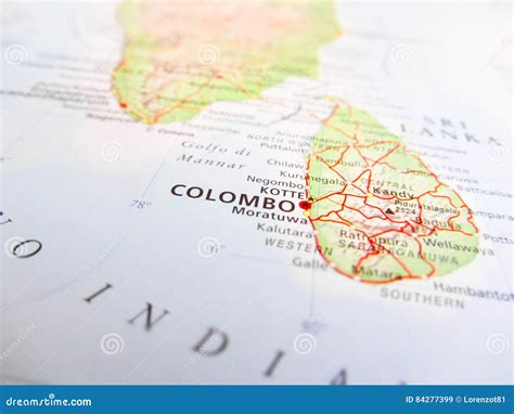 Colombo City Over A Road Map Stock Image Image Of India Streets