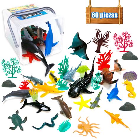 Ocean Sea Animals Figures60 Pack Life Creatures Toy Setstem