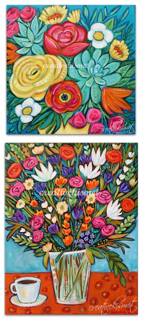 Freshly Cut And Painted Blooms Art By Regina Lord Abstract Floral Art