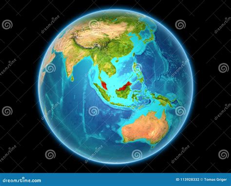 Malaysia On Planet Earth Stock Illustration Illustration Of Satellite