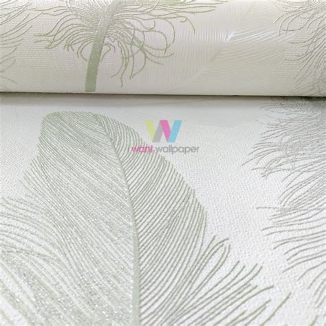 Sample Holden Maisey Feather Pattern Wallpaper Leaf Glitter Motif